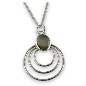 Sterling silver black shell pendant