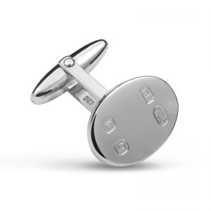 Sterling silver feature hallmarked oval cufflinks