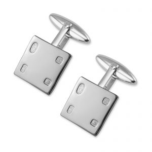 Sterling silver feature hallmark square cufflinks