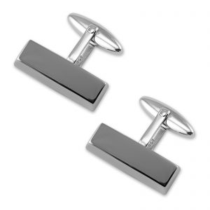 Sterling silver ingot bar cufflinks