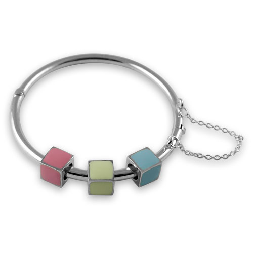 Sterling silver building block bangle