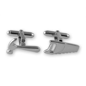 Sterling silver hammer & saw cufflinks