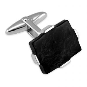 Sterling silver large onyx rectangular cufflinks